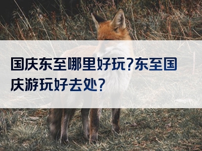 国庆东至哪里好玩？东至国庆游玩好去处？