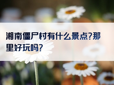 湘南僵尸村有什么景点？那里好玩吗？