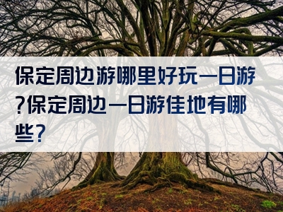 保定周边游哪里好玩一日游？保定周边一日游佳地有哪些？