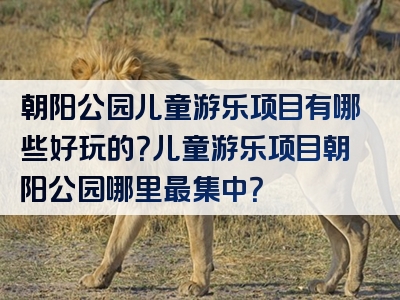 朝阳公园儿童游乐项目有哪些好玩的？儿童游乐项目朝阳公园哪里最集中？