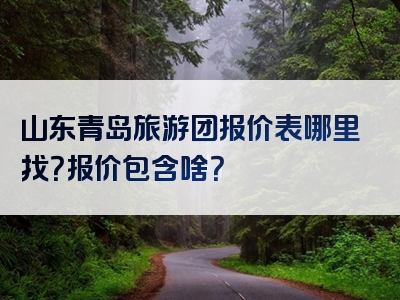 山东青岛旅游团报价表哪里找？报价包含啥？