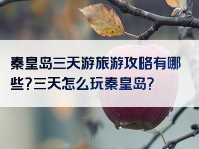 秦皇岛三天游旅游攻略有哪些？三天怎么玩秦皇岛？