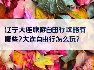 辽宁大连旅游自由行攻略有哪些？大连自由行怎么玩？