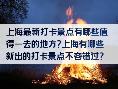 上海最新打卡景点有哪些值得一去的地方？上海有哪些新出的打卡景点不容错过？