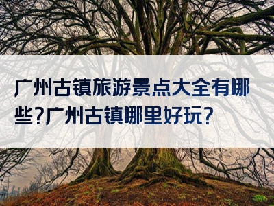 广州古镇旅游景点大全有哪些？广州古镇哪里好玩？