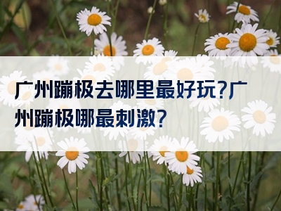 广州蹦极去哪里最好玩？广州蹦极哪最刺激？