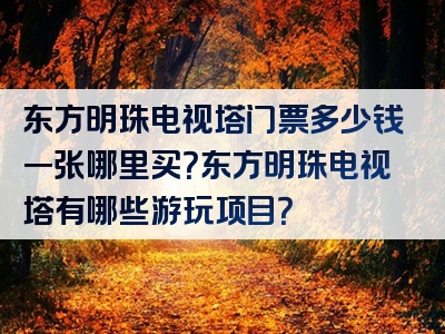 东方明珠电视塔门票多少钱一张哪里买？东方明珠电视塔有哪些游玩项目？