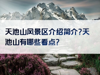 天池山风景区介绍简介？天池山有哪些看点？