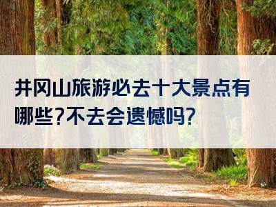 井冈山旅游必去十大景点有哪些？不去会遗憾吗？
