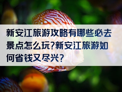 新安江旅游攻略有哪些必去景点怎么玩？新安江旅游如何省钱又尽兴？