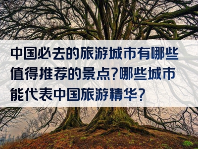 中国必去的旅游城市有哪些值得推荐的景点？哪些城市能代表中国旅游精华？