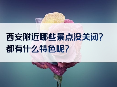 西安附近哪些景点没关闭？都有什么特色呢？