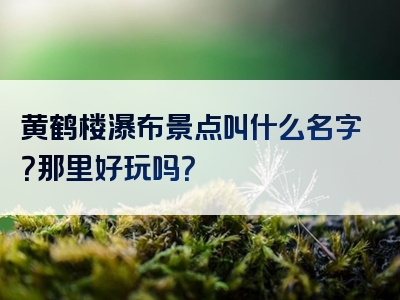 黄鹤楼瀑布景点叫什么名字？那里好玩吗？