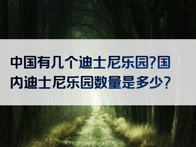 中国有几个迪士尼乐园？国内迪士尼乐园数量是多少？
