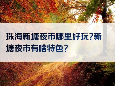 珠海新塘夜市哪里好玩？新塘夜市有啥特色？