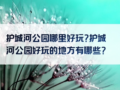 护城河公园哪里好玩？护城河公园好玩的地方有哪些？