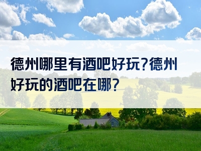 德州哪里有酒吧好玩？德州好玩的酒吧在哪？
