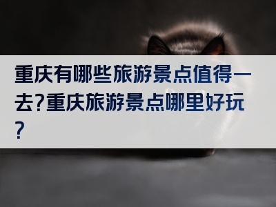 重庆有哪些旅游景点值得一去？重庆旅游景点哪里好玩？