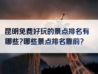 昆明免费好玩的景点排名有哪些？哪些景点排名靠前？