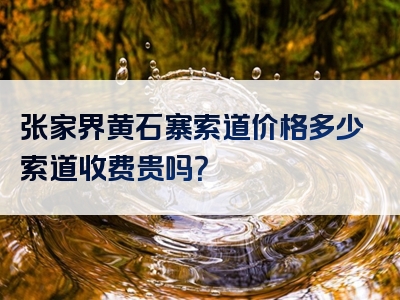 张家界黄石寨索道价格多少索道收费贵吗？