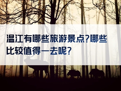 温江有哪些旅游景点？哪些比较值得一去呢？