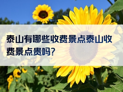 泰山有哪些收费景点泰山收费景点贵吗？