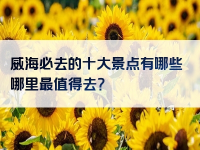 威海必去的十大景点有哪些哪里最值得去？