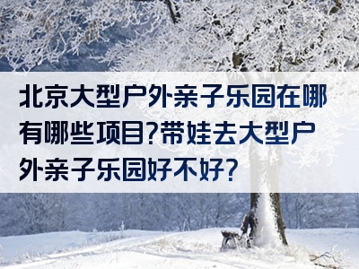 北京大型户外亲子乐园在哪有哪些项目？带娃去大型户外亲子乐园好不好？