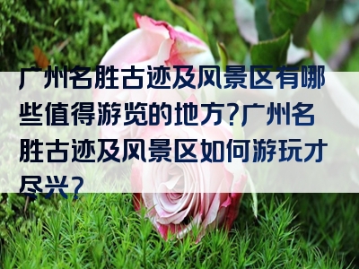 广州名胜古迹及风景区有哪些值得游览的地方？广州名胜古迹及风景区如何游玩才尽兴？