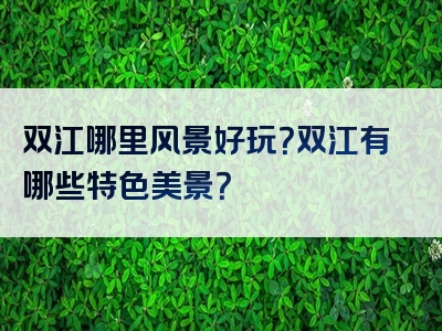 双江哪里风景好玩？双江有哪些特色美景？