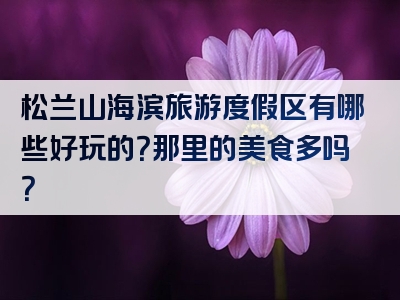 松兰山海滨旅游度假区有哪些好玩的？那里的美食多吗？