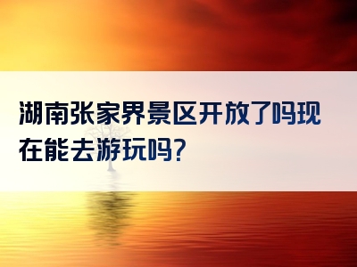 湖南张家界景区开放了吗现在能去游玩吗？
