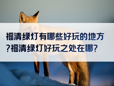 福清绿灯有哪些好玩的地方？福清绿灯好玩之处在哪？