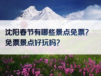 沈阳春节有哪些景点免票？免票景点好玩吗？