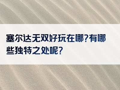 塞尔达无双好玩在哪？有哪些独特之处呢？