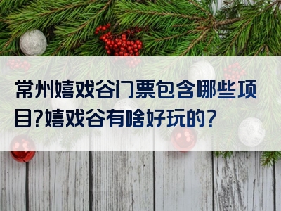 常州嬉戏谷门票包含哪些项目？嬉戏谷有啥好玩的？