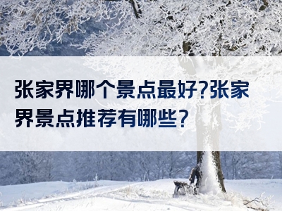 张家界哪个景点最好？张家界景点推荐有哪些？