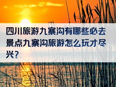 四川旅游九寨沟有哪些必去景点九寨沟旅游怎么玩才尽兴？