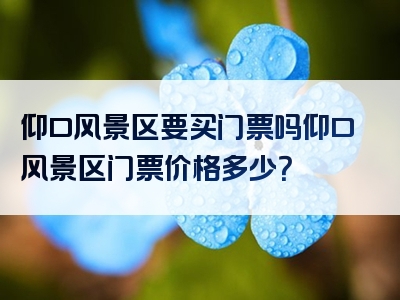 仰口风景区要买门票吗仰口风景区门票价格多少？