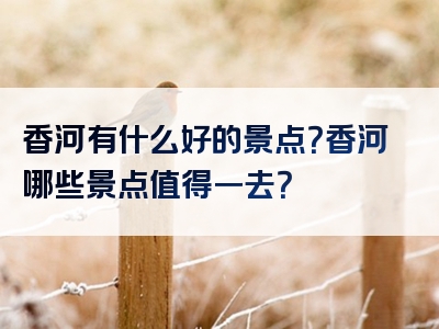香河有什么好的景点？香河哪些景点值得一去？