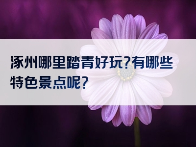 涿州哪里踏青好玩？有哪些特色景点呢？