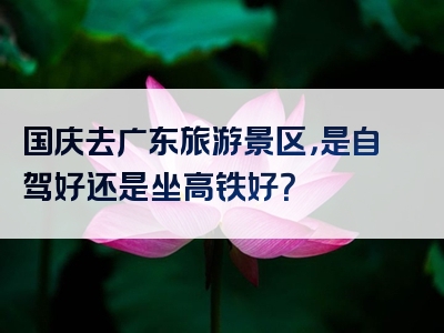 国庆去广东旅游景区，是自驾好还是坐高铁好？