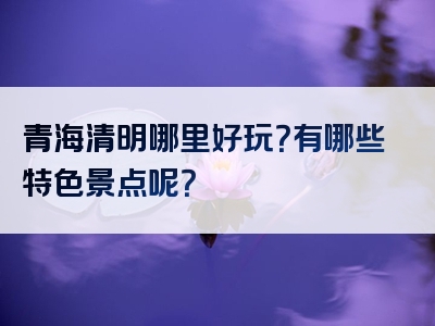 青海清明哪里好玩？有哪些特色景点呢？