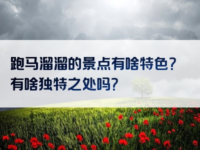 跑马溜溜的景点有啥特色？有啥独特之处吗？