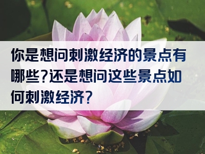 你是想问刺激经济的景点有哪些？还是想问这些景点如何刺激经济？