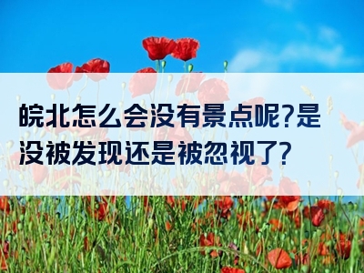 皖北怎么会没有景点呢？是没被发现还是被忽视了？