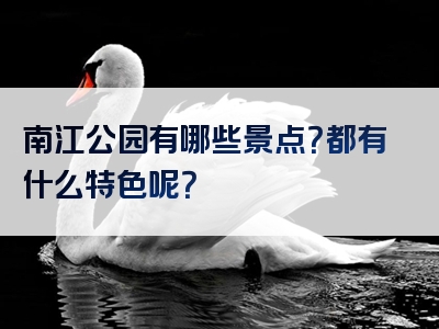 南江公园有哪些景点？都有什么特色呢？