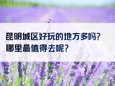 昆明城区好玩的地方多吗？哪里最值得去呢？