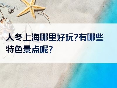 入冬上海哪里好玩？有哪些特色景点呢？