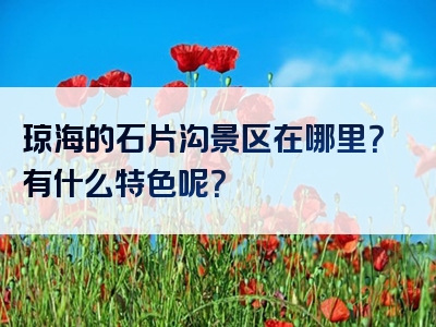 琼海的石片沟景区在哪里？有什么特色呢？